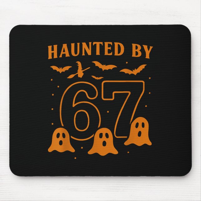 Haunted By 67 Meme Halloween Ghost Graphic  Mouse Mat (Front)