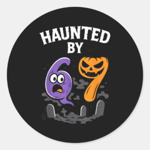 Haunted By 67 – Y Ghost And Pumpkin Halloween Cost Classic Round Sticker