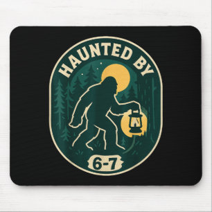 Haunted By 6-7 Bigfoot Lantern Halloween Badge Mouse Mat