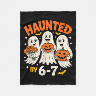 Haunted By 6-7 Cute Ghosts With Flowers  Fleece Blanket