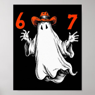 Haunted By 6 7 Funny Ghost Thanksgiving Fall Autum Poster