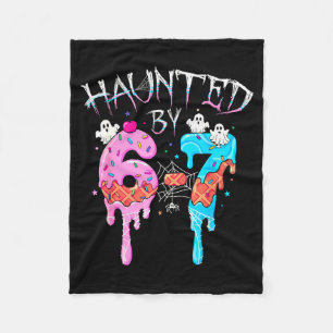 Haunted By 6 7 Halloween Ghost Gen Alpha Meme Ice Fleece Blanket