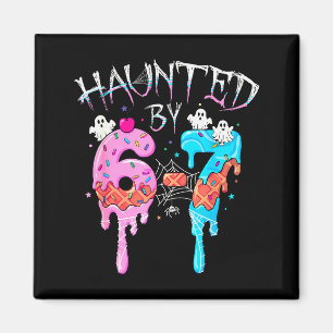 Haunted By 6 7 Halloween Ghost Gen Alpha Meme Ice Magnet