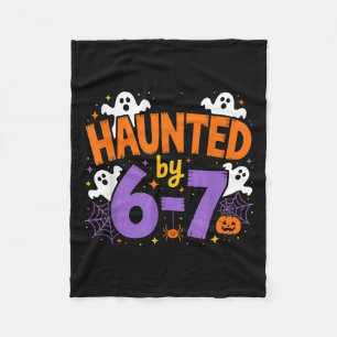 Haunted By 6-7 Halloween Ghosts And Sders Design Fleece Blanket