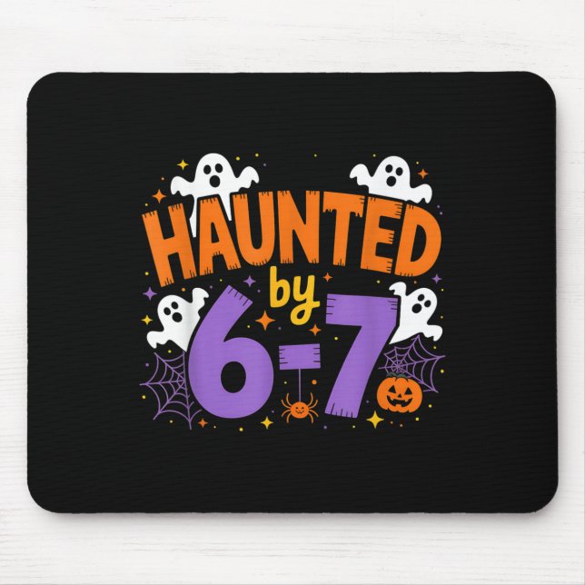 Haunted By 6-7 Halloween Ghosts And Sders Design  Mouse Mat (Front)