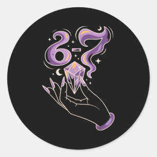 Haunted By 6-7 Smoke Girls Witch Hand Crystal Hall Classic Round Sticker