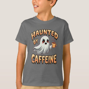 Haunted by Caffeine (Halloween Ghost theme) T-Shirt