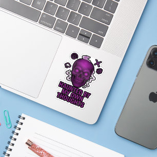 Haunted by My Own Thoughts – Glitch Skull Sticker