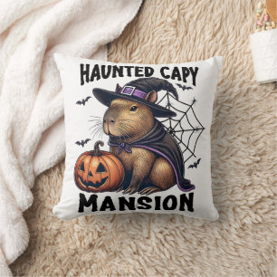 Haunted Capy Mansion Capybara Halloween Cushion