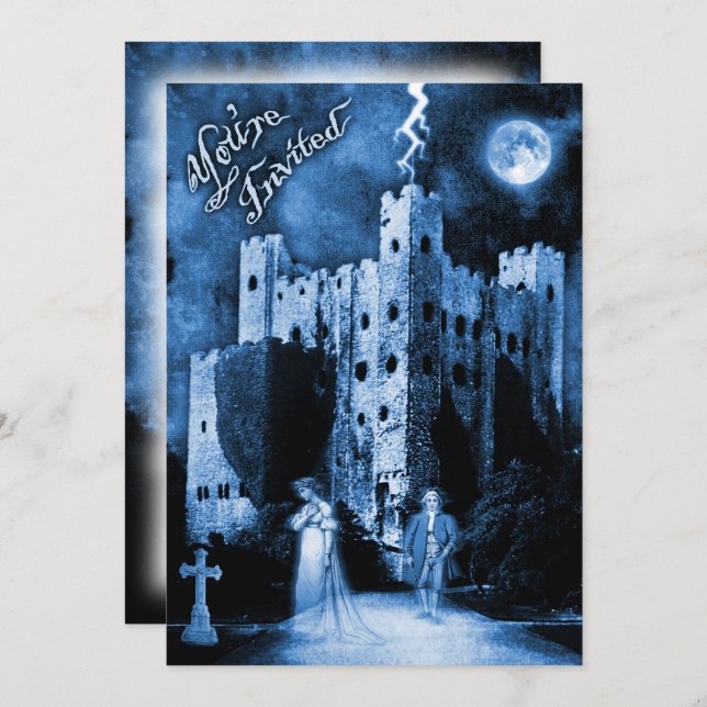 Haunted Castle Gothic Halloween Party Invitation (Front/Back)