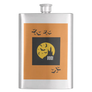 Haunted Castle Halloween Custom Classic Flask