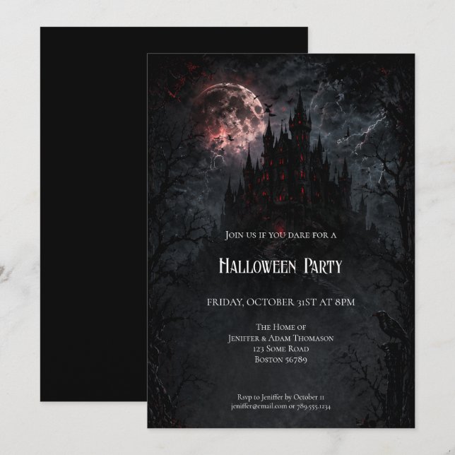 Haunted Castle Halloween Party invitation (Front/Back)