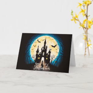 Haunted Castle Happy Halloween Creepy Card