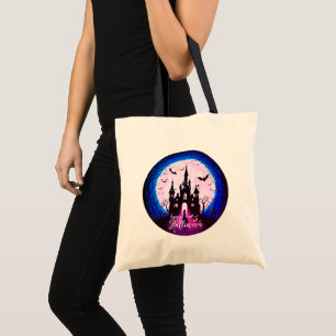 Haunted Castle Happy Halloween Creepy Tote Bag