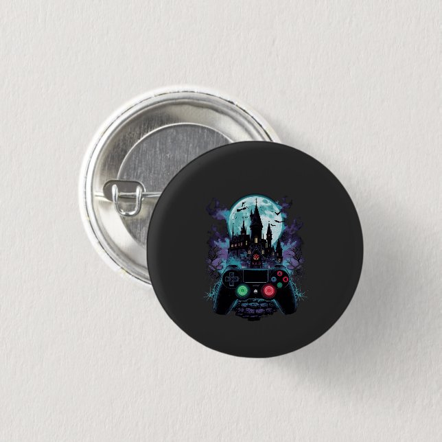 Haunted Castle Horror Gamer Design 3 Cm Round Badge (Front & Back)