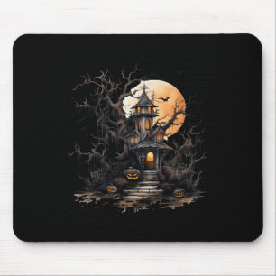 haunted castle pumpkin halloween nightmare mouse mat