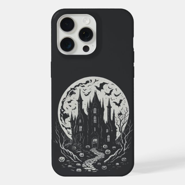 Haunted Castle Under a Full Moon iPhone Case (Back)