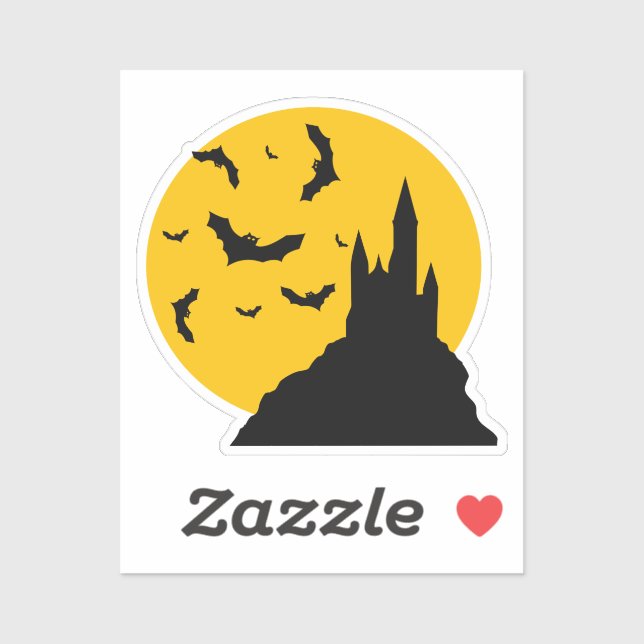 Haunted Castle with Moon and Bats (Sheet)