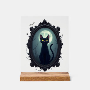 Haunted Cat Mirror Acrylic Sign