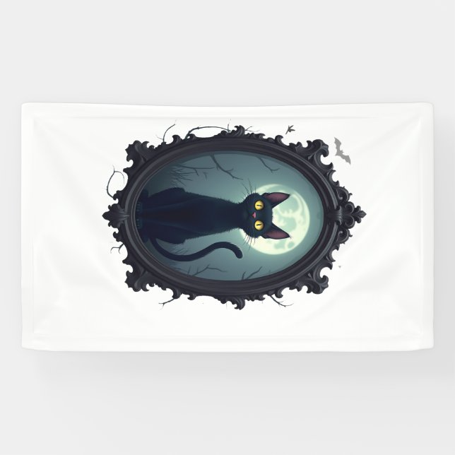 Haunted Cat Mirror Banner (Horizontal)