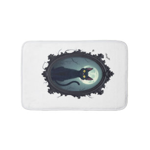 Haunted Cat Mirror Bath Mat