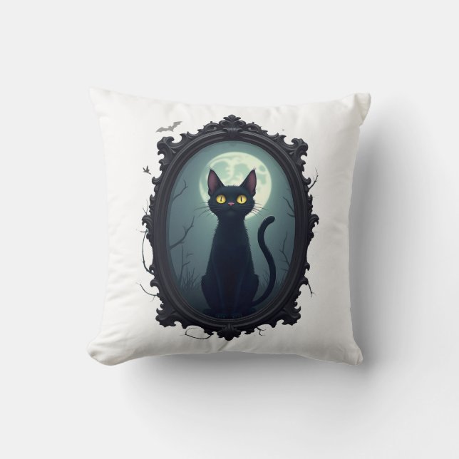 Haunted Cat Mirror Cushion (Front)