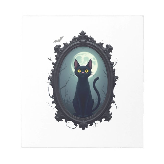 Haunted Cat Mirror Notepad (Front)