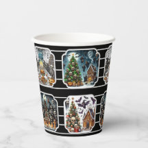 Haunted Christmas Party Cups - set 1