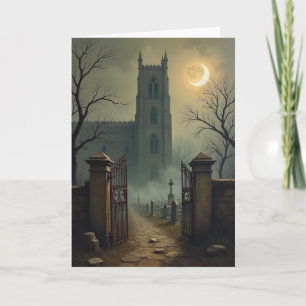 Haunted Churchyard Moon Card