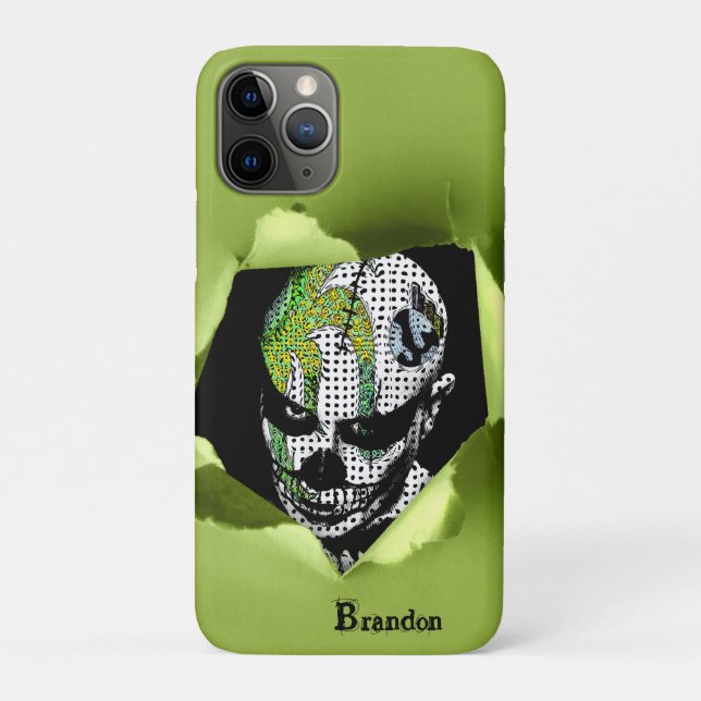 Haunted Clown Shown through Ripped Hole Case-Mate iPhone Case (Back)