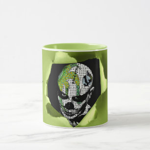 Haunted Clown Shown through Ripped Hole Mug