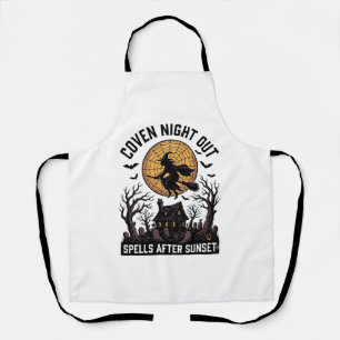 Haunted Coven Shirt Vintage Witch House Halloween Apron
