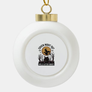Haunted Coven Shirt Vintage Witch House Halloween Ceramic Ball Christmas Ornament