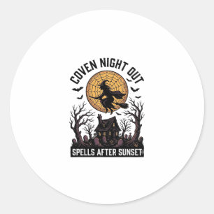 Haunted Coven Shirt Vintage Witch House Halloween Classic Round Sticker