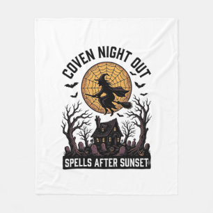 Haunted Coven Shirt Vintage Witch House Halloween Fleece Blanket
