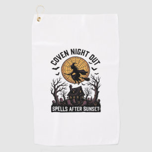 Haunted Coven Shirt Vintage Witch House Halloween Golf Towel