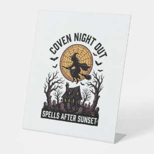 Haunted Coven Shirt Vintage Witch House Halloween Pedestal Sign
