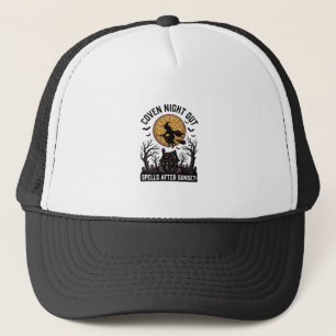 Haunted Coven Shirt Vintage Witch House Halloween Trucker Hat