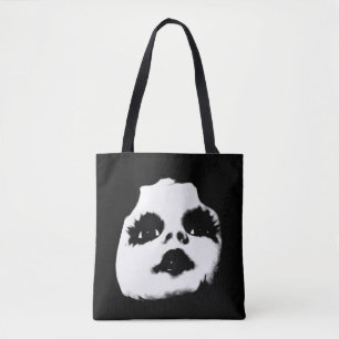 Haunted Creepy Doll Face Tote Bag