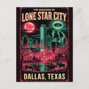 Haunted Dallas, Texas Vintage Horror Travel Postcard
