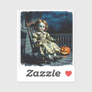 Haunted Doll and Halloween Pumpkin