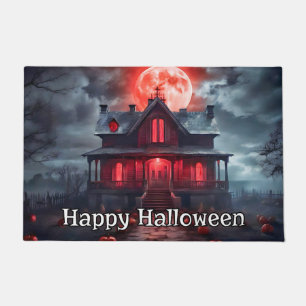 Haunted Dwelling   Happy Halloween Doormat