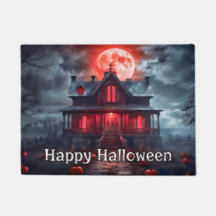 Haunted Dwelling   Happy Halloween Doormat