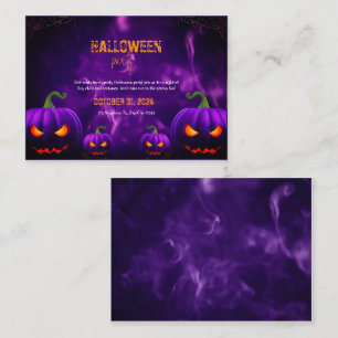 Haunted Elegance: Purple & Orange Modern Halloween Enclosure Card