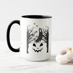 Haunted Forest Ghost Mug – Dark & Spooky Silhouett