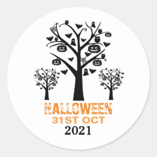 Haunted Forest Halloween Classic Round Sticker