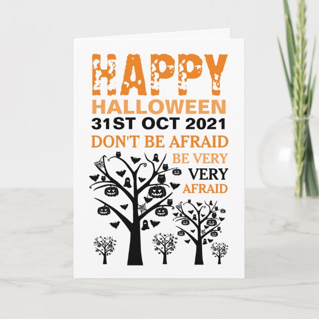 Haunted Forest Happy Halloween Card (Front)