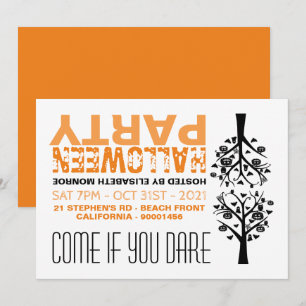 Haunted Forest Mirrored Halloween Party Invitation