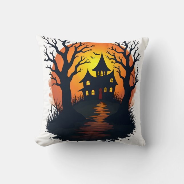 Haunted Forest � Spooky Halloween Nature Tee Cushion (Front)