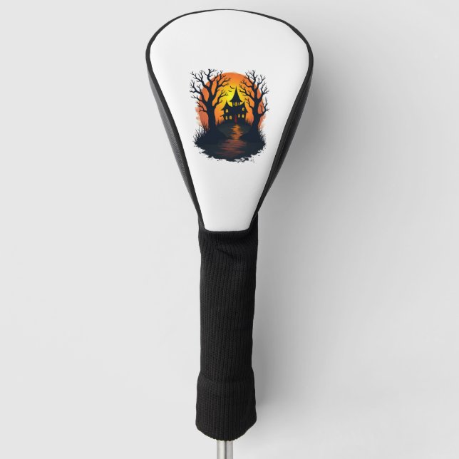 Haunted Forest – Spooky Halloween Nature Tee Golf Head Cover (Front)